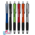 Union Printed Cylindrical - Stylus Click Pen